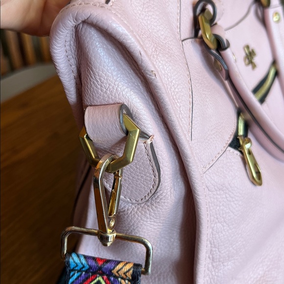 Blush Pink orYANY Women's leather Sarah Handbag Beautiful whipstitch detail EUC - Picture 13 of 16